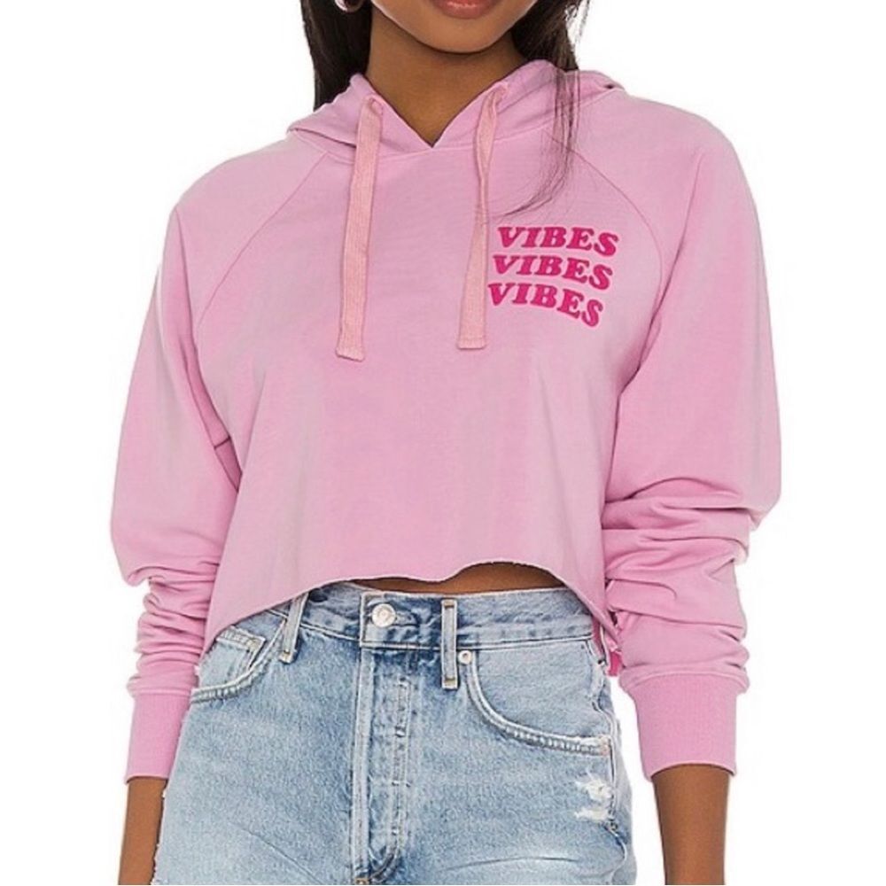 Spiritual Gangster Luna Crop Hoodie Paradise Pink Xs
